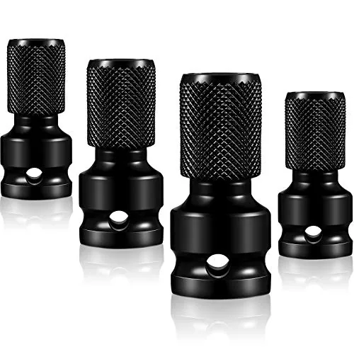 4 Piece 1/2 Inches Square to 1/4 Inches impact adapter hex