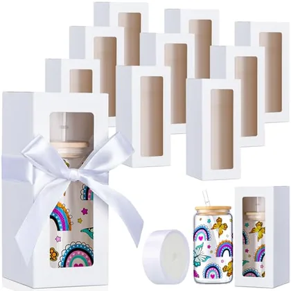 24 Piece Tumbler Gift Box, White, gift packaging