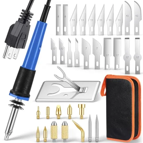 42 Piece Electric Hot Knife Cutter Tool, Blue