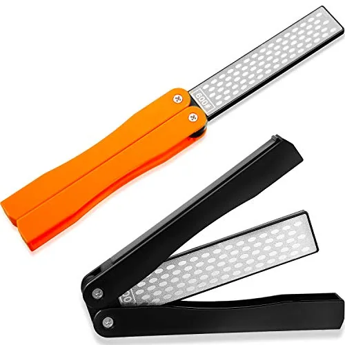 2 Piece Folding Diamond Knife Sharpener, Black
