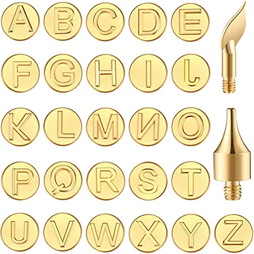 28 Piece Wood Burning Letter Tips Alphabet Stamps Tool Kit