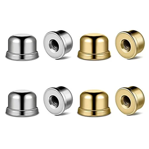 8 Piece 1/2 Inch 1/4-27 Lamp Finials Tapped, Gold