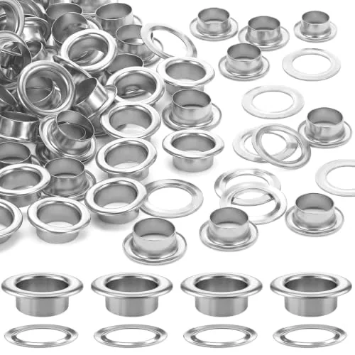 3/8 in 1000 Metal Grommet Eyelets Kit, Silver