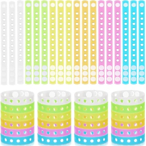 120 Piece Silicone Rubber Wristbands, Pink