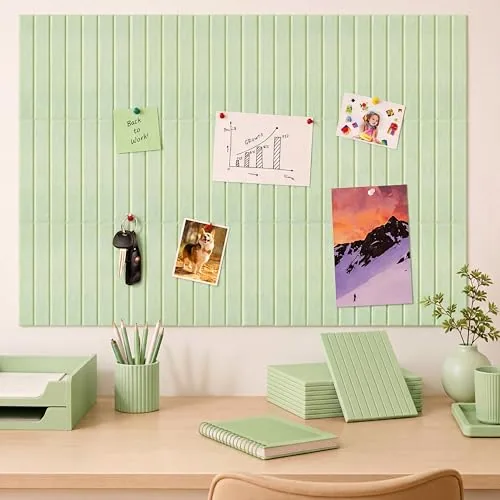 12 Piece 48 in x 36 in Large Cork Board Alternative Felt Bulletin, Green