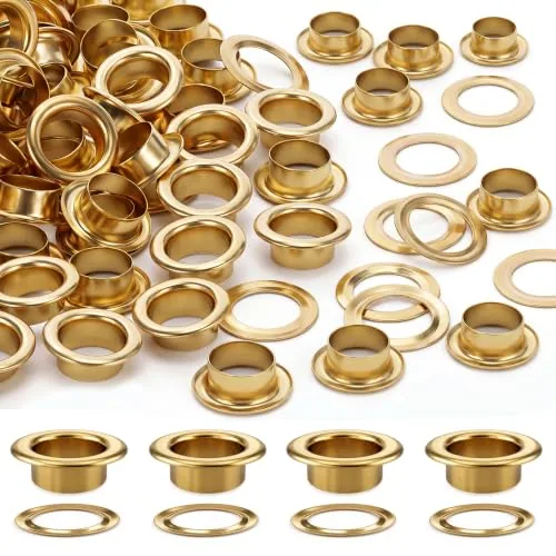 1/4 in 1000 Metal Grommet Eyelets Kit, Gold