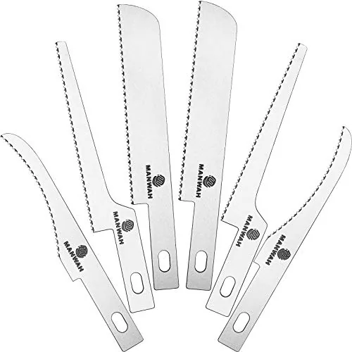 12 Piece Hobby Saw Blades Replacement Mini Craft Blade Micro Knife, Silver