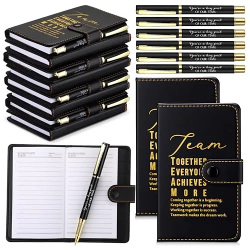 12 Piece Team Appreciation Gift Bulk A5 Notebook, Black