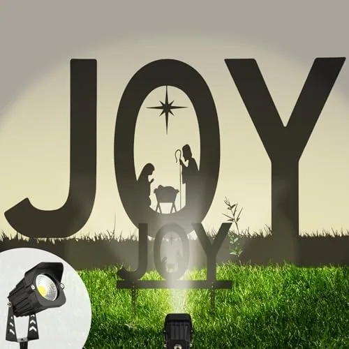 Christmas Decorations Outdoor Nativity Scene Joy Metal