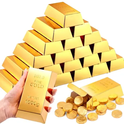 100 Piece Bar Favor Boxes, Gold