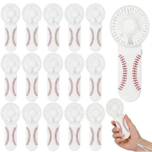 18 Piece Baseball Party Favors Mini Portable Handheld Fan Bulk