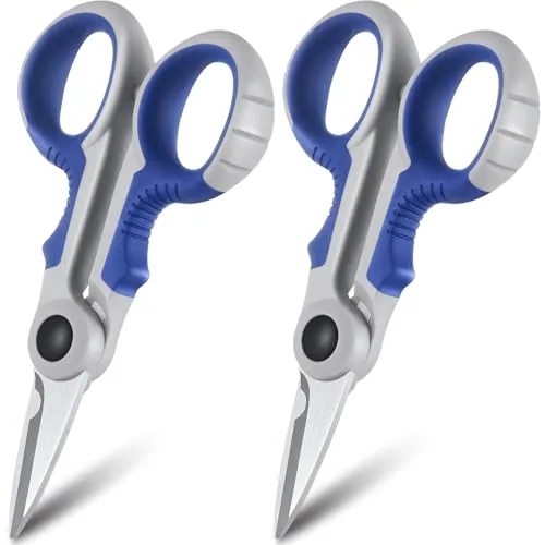 2 Piece Fishing Line Scissors 5.7 in Serrated Cutters, Blue