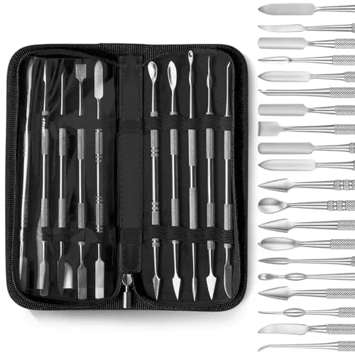 10 Piece Miniature Sculpting Tools, Silver