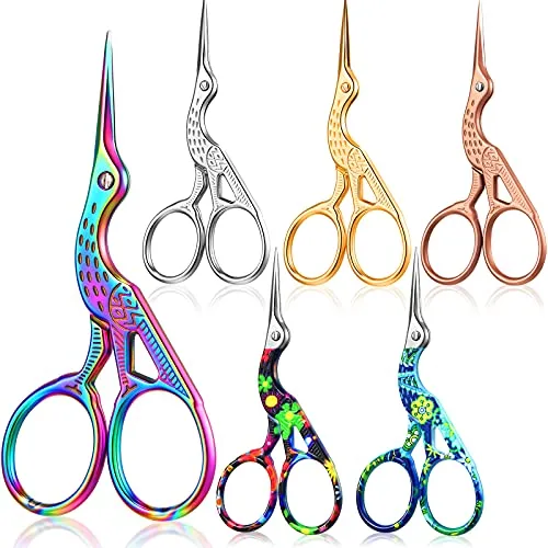 6 Piece Embroidery Scissors Bulk 3.6 in Small Vintage