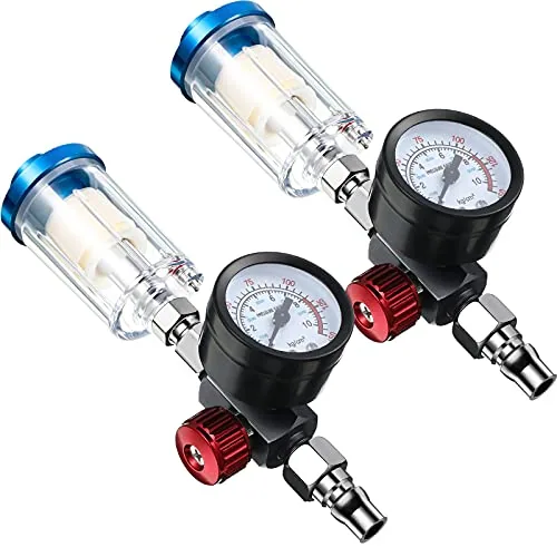 2 Piece s Air Adjusting Regulator Valve 1/4 Inch