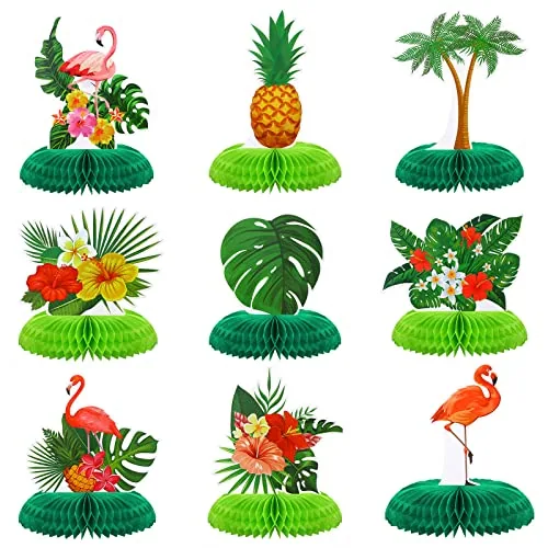 9 Piece Hawaiian Luau Aloha Party Decorations Summer Tropical