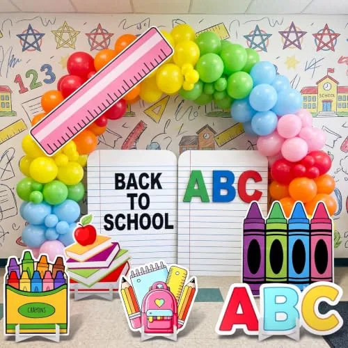 5 Piece Large 32 in Back to School Decorations Cardboard Cutouts, Multicolour