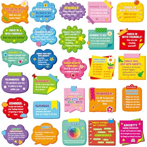 324 Piece Mental Health Stickers Motivational Positive Affirmation, Multicolour