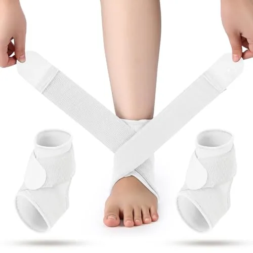 2 Piece Kids Ankle Brace Youth Ankle Support, White