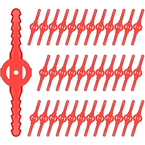 36 Piece String Weed Trimmer Head Blade Replacement Plastic Cutter, Red