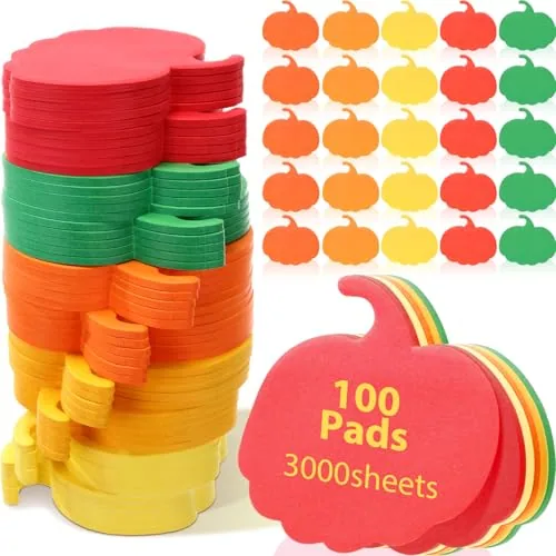 Self-Adhesive 100 Pads Fall Pumpkin Sticky Notes Autumn Thanksgiving