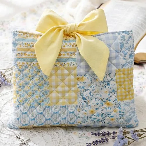 Quilted Bible Cover Case Book Sleeve, Yellow