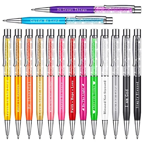 15 Piece Bible Verse Ballpoint Pens Christian Pens Inspirational, Black