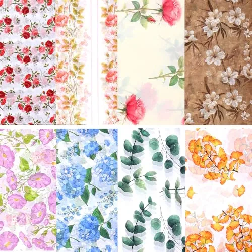 90 Sheets Floral Tissue Paper Printed Flower DIY Art