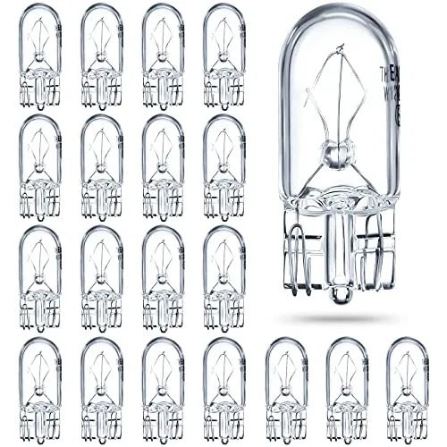 20 Piece 12V 5W Wedge Base Bulb RV Cabinet, White