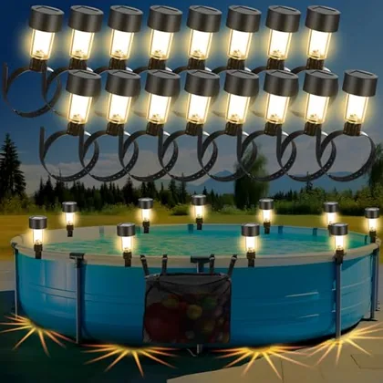 24 Piece Solar Pool Side Lights, garden & outdoor