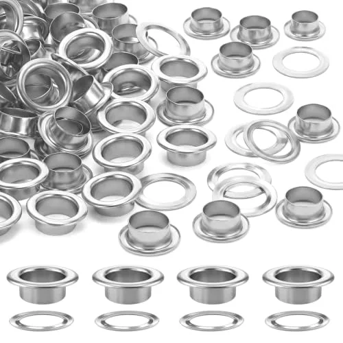 1/4 in 1000 Metal Grommet Eyelets Kit, Silver