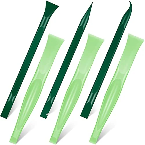 6 Piece Non-scratch Plastic Scraper Cleaning Tool, Green
