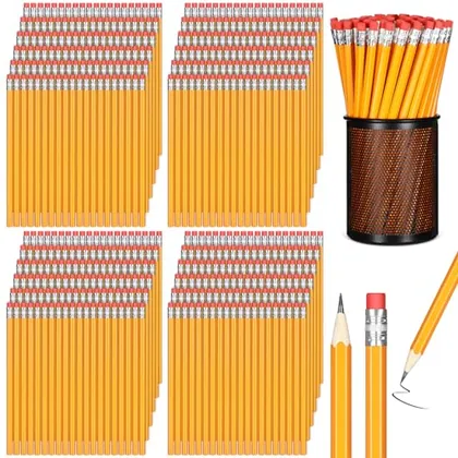 1800 Piece #2 HB Pencils Bulk Wood Cased Number 2 No. 2 Unsharpened, Yellow, classroom & teacher