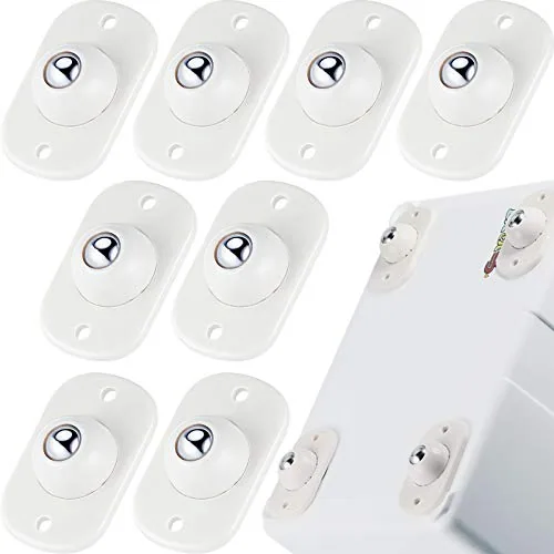 8 Piece Self-Adhesive Self Adhesive Caster Wheels, White
